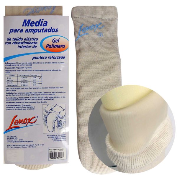 Media con Gel para Muñón Bajo Rodilla